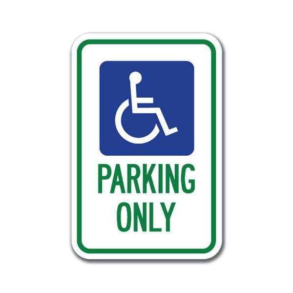 Signmission Handicapped Parking Sign 12inx18in Heavy Gauge Alum Signs, 18" L, 12" H, A-1218 Handicap - Handi Pk A-1218 Handicap - Handi Symbol Pk - main
